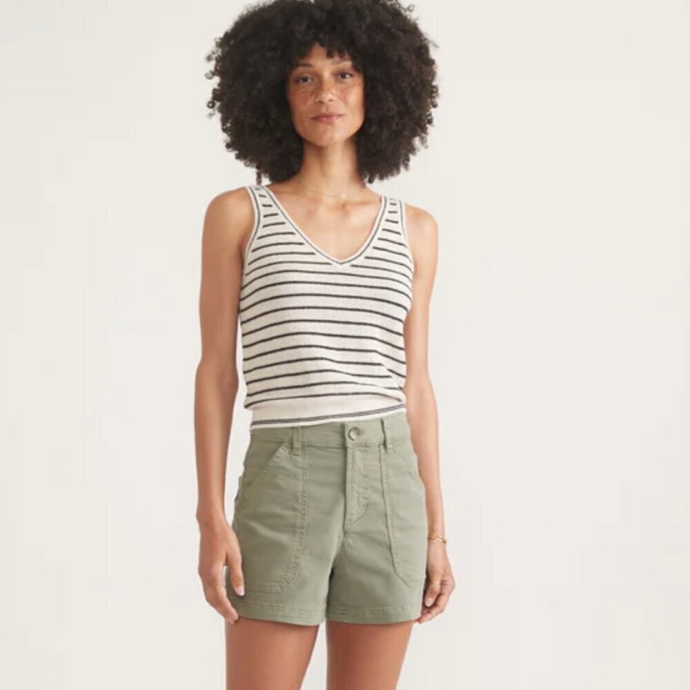 Classic High-Rise Olive Utility Shorts - Women's